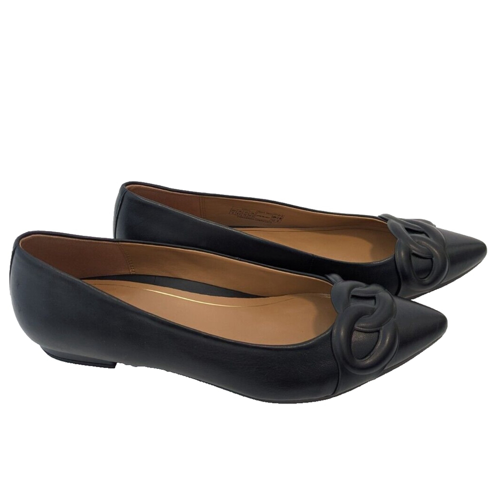 Vionic Shoes Womens 9 Black Arielle Pointed Toe Slip On Ballet Flats Mature